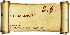 Sikur Jenő névjegykártya