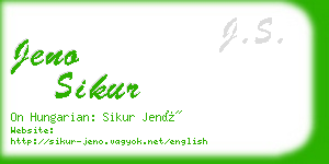 jeno sikur business card